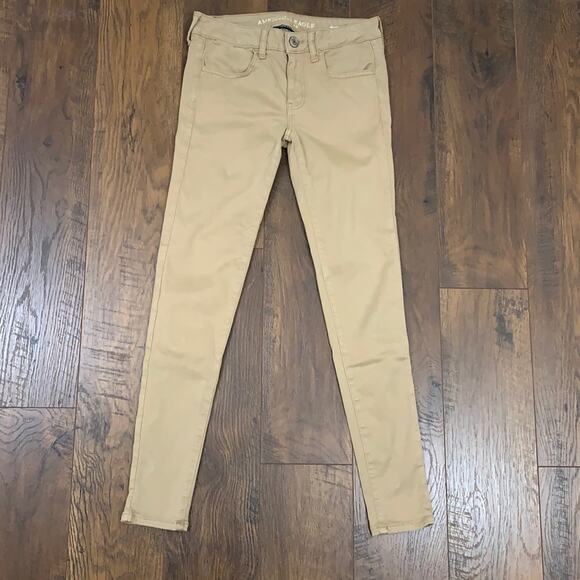 American Eagle Super Super Stretch Tan Jeggings - Picture 2 of 7